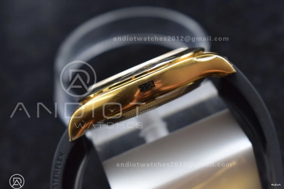 Best V2 116519 Case Rubber Strap 904L SA4130 Gold Daytona Black Clean SS Edition On 1:1 Dial 0418